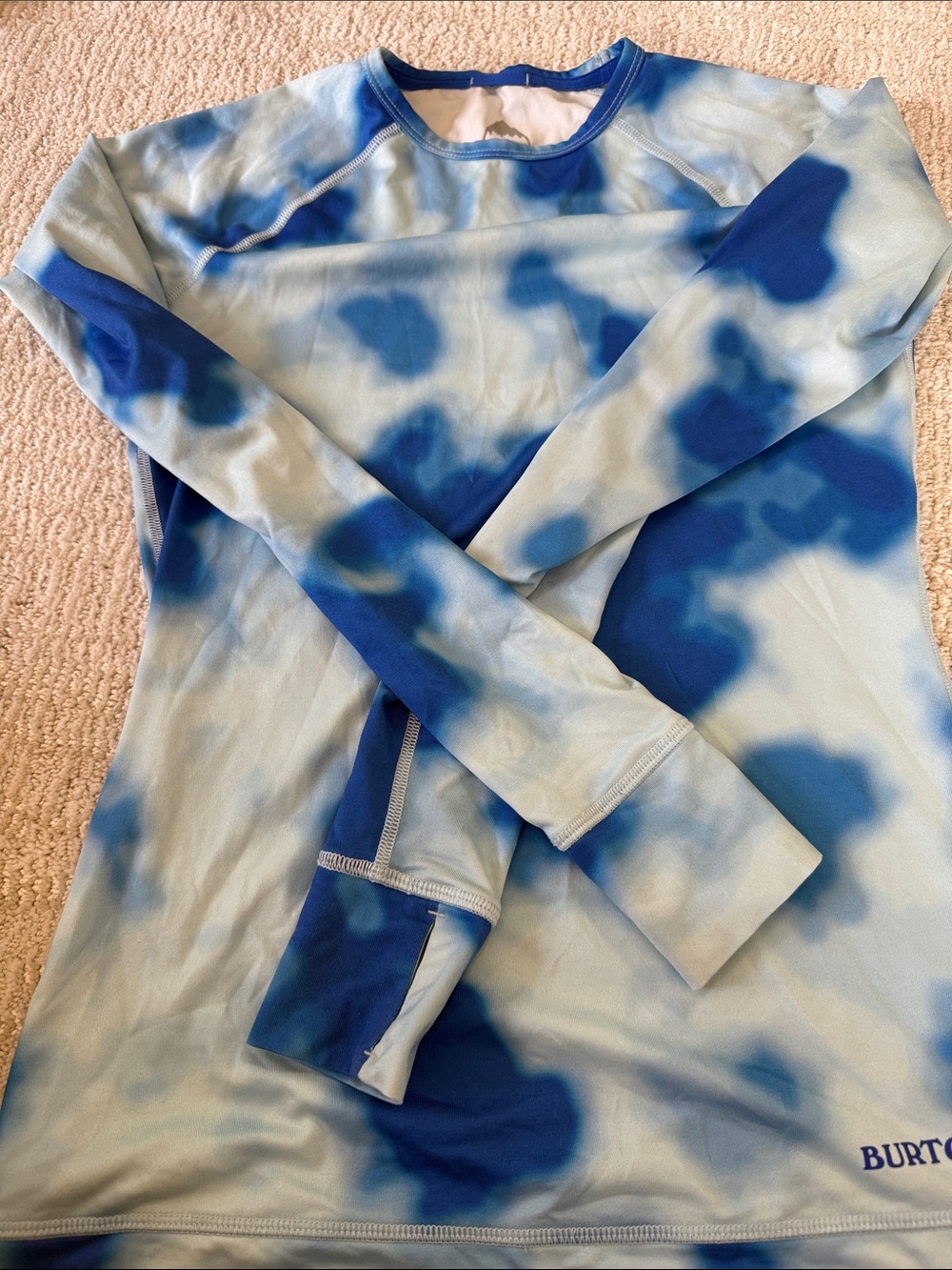 Burton Adult XS Blue Tie-Dye Long base layer set